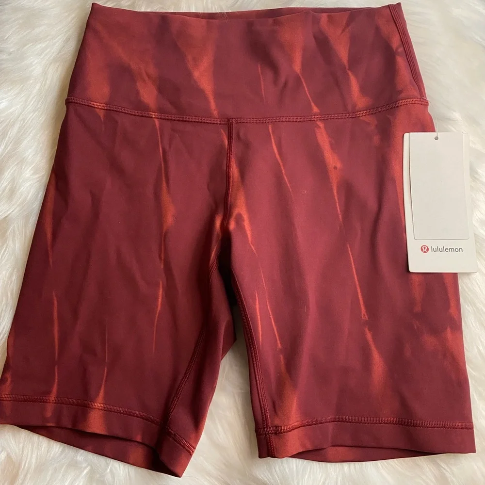 Lululemon Wunder Train High-Rise Short 8" fade Sun Bleached Wash Red Merlot